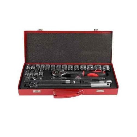Hillgrove HG0098 24 Pcs Heavy 1/2 inch Hex Ratchet Spanner Tool Set with Carry Case image-1