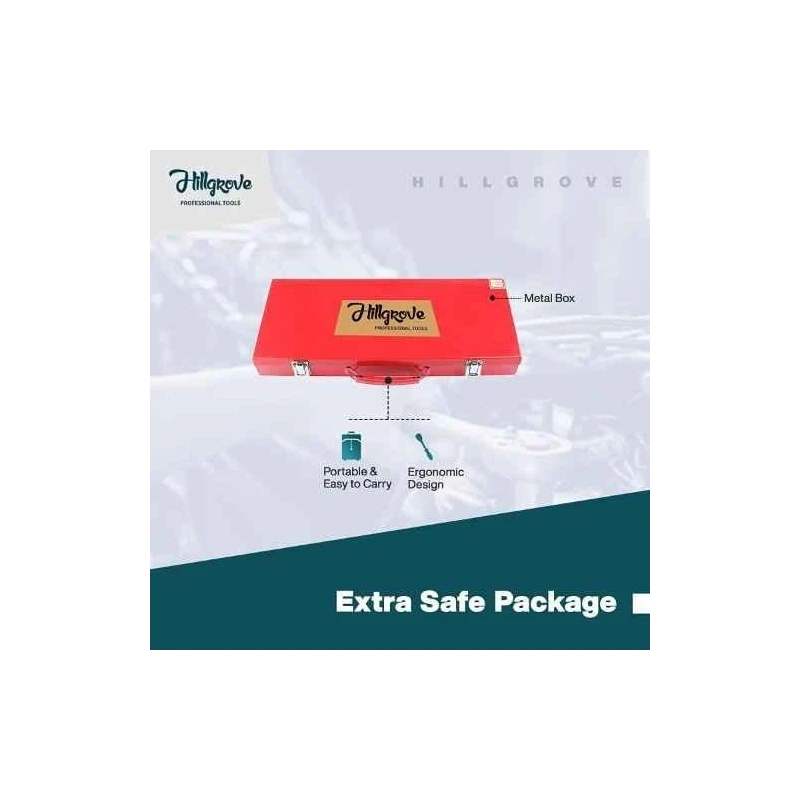 Hillgrove HG0098 24 Pcs Heavy 1/2 inch Hex Ratchet Spanner Tool Set with Carry Case image-2