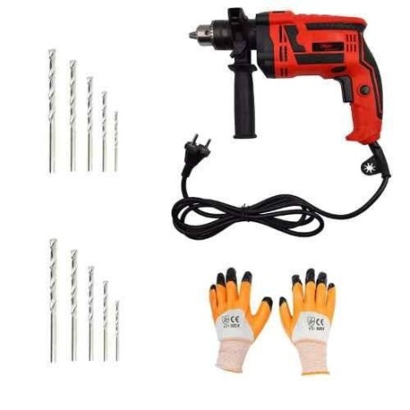 Hillgrove HGCM229M1 1000W 13mm Drill Machine with 10 Pcs Masonry Drill Bit & Gloves image-1