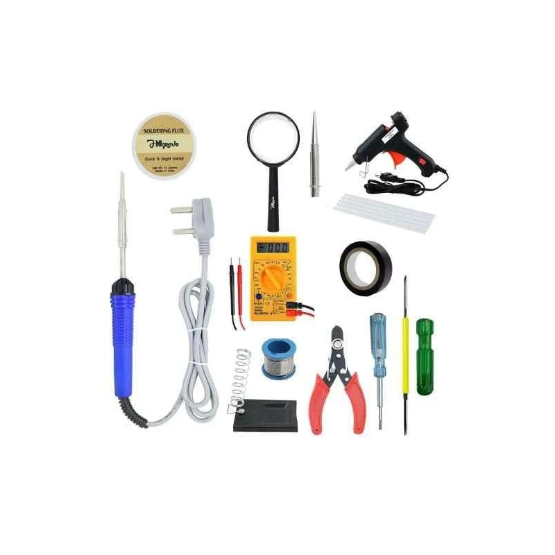 Hillgrove HGCM275M1 25W 13-in-1 Mobile Flat Tip Soldering Equipment Tool Glue Gun Kits & Digital Multimeter Combo image-2