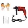 Hillgrove HGCM221M1 1000W 13mm Drill Machine with Gloves, 6 Pcs Masonry & Metal Drill Bit