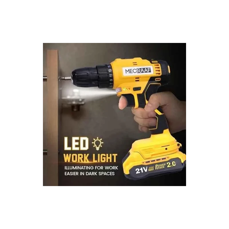 MECRAAF 21V 1300rpm Cordless Screwdriver with Reversible Switch & Multi Torque Clutch MC-2110 image-7