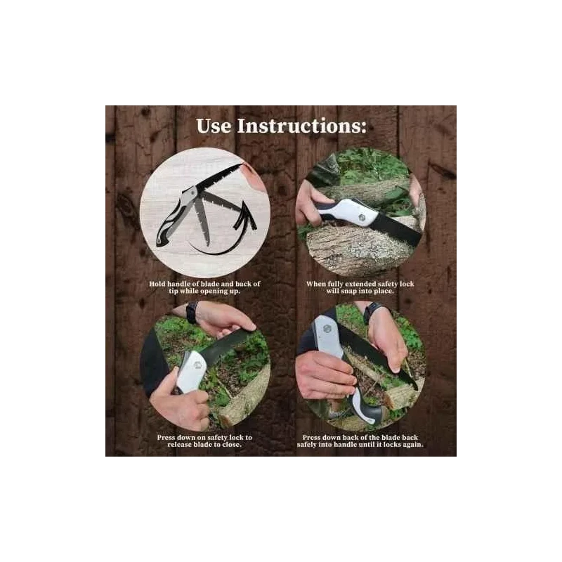 MECRAAF 8.25 inch Carbon Steel Foldable Garden Saw with Rubber Handle image-3