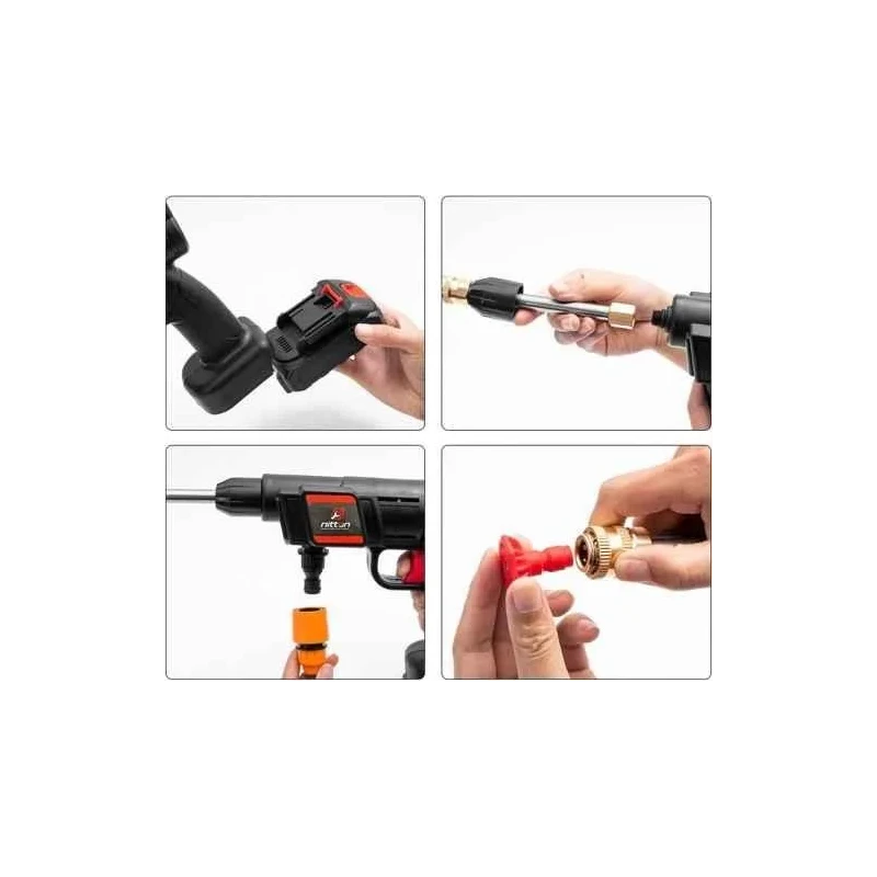 MECRAAF 48V 725psi 3lpm Cordless Portable Wireless High Pressure Washer Gun with Hose Pipe image-1