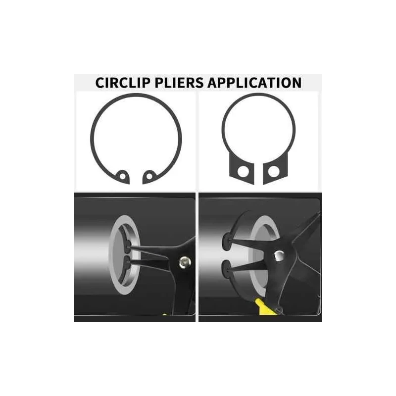 MECRAAF 5.5 inch Alloy Steel Yellow 2-in-1 Multifunction External Straight Snap Ring Pliers image-8