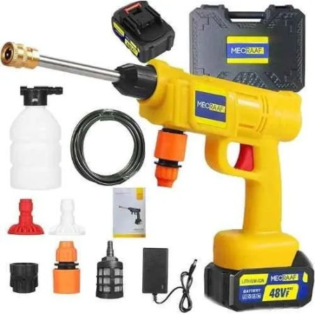 MECRAAF 48V 725psi 3lpm Yellow Cordless Portable Wireless High Pressure Washer Gun with Hose Pipe image-7