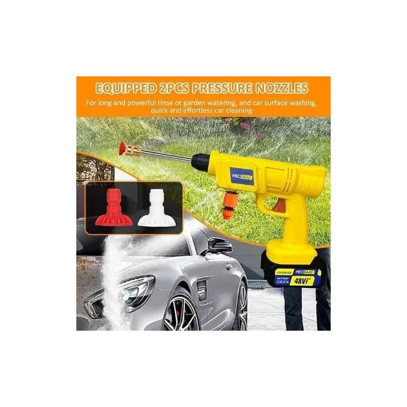 MECRAAF 48V 725psi 3lpm Yellow Cordless Portable Wireless High Pressure Washer Gun with Hose Pipe image-9