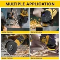 MECRAAF 9000rpm Yellow Cordless Angle Grinder with 2 Pcs 21V 6Ah Batteries & Fast Charger image-5