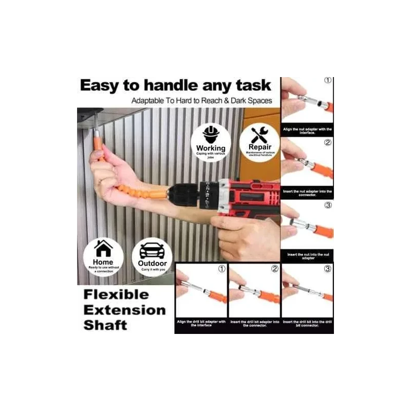 MECRAAF 25 Pcs 21V 38Nm 0-1350rpm Cordless Drill Machine Kit with 25+1 Torque Setting image-1