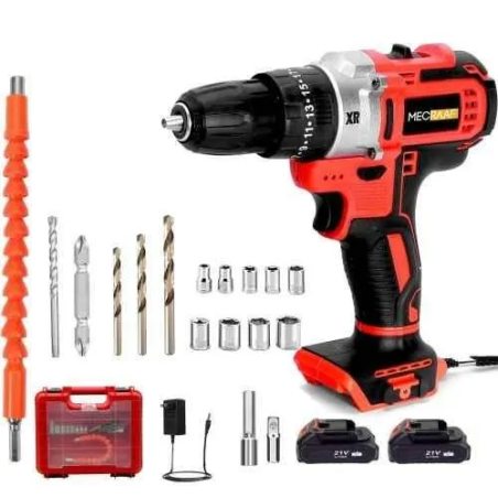 MECRAAF 25 Pcs 21V 38Nm 0-1350rpm Cordless Drill Machine Kit with 25+1 Torque Setting image-2
