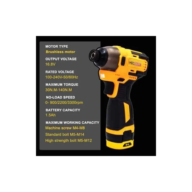 MECRAAF 4.2V 1.5Ah Brushless Cordless Impact Driver with 3-Speed Variable image-3