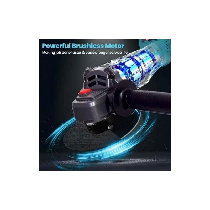 MECRAAF 10000rpm Cordless Angle Grinder with 2 Pcs 21V 6Ah Batteries & Fast Charger image-6