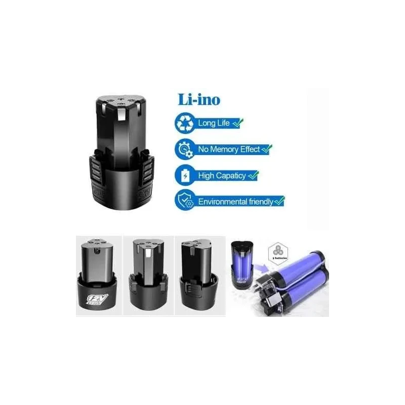 MECRAAF 12V 1.5Ah Li-Ion Battery & Charger with LED Indicator for Cordless Drill DW-126080 image-1