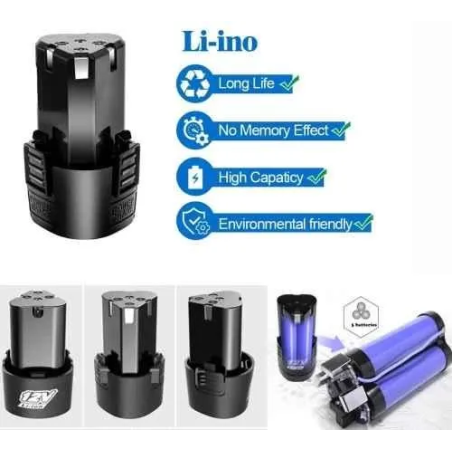 MECRAAF 12V 1.5Ah Li-Ion Battery & Charger with LED Indicator for Cordless Drill DW-126080 image-1