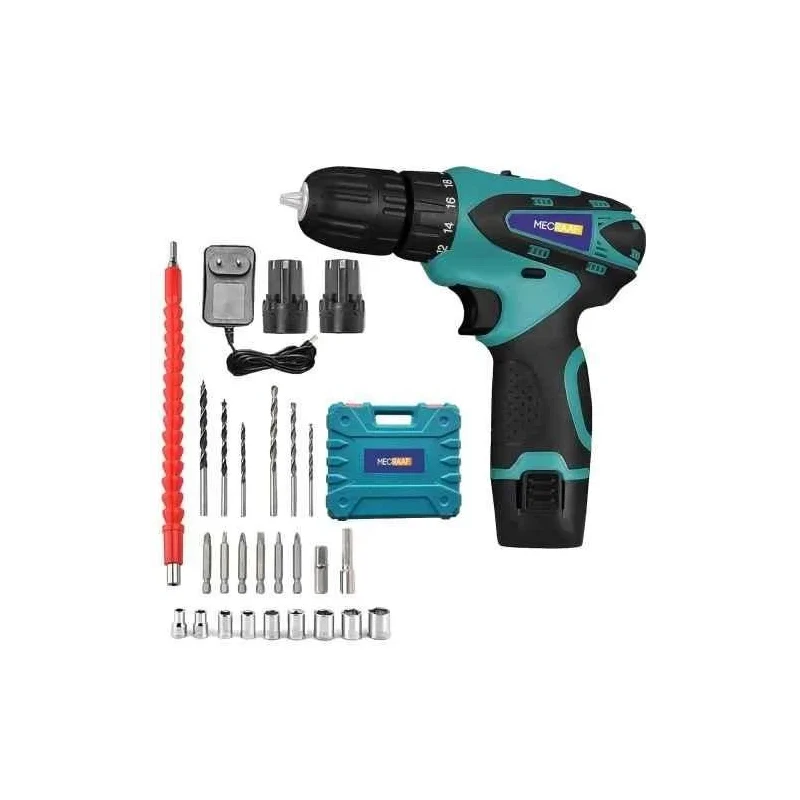 MECRAAF 12V 1.5Ah 10mm Green Cordless Drill with LED Work Light image-3