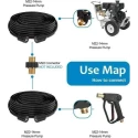 MECRAAF 15m 160Bar Heavy Duty PVC Aluminium & Rubber High Pressure Washer Hose Pipe image-2