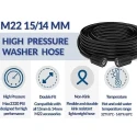 MECRAAF 15m 160Bar Heavy Duty PVC Aluminium & Rubber High Pressure Washer Hose Pipe image-8