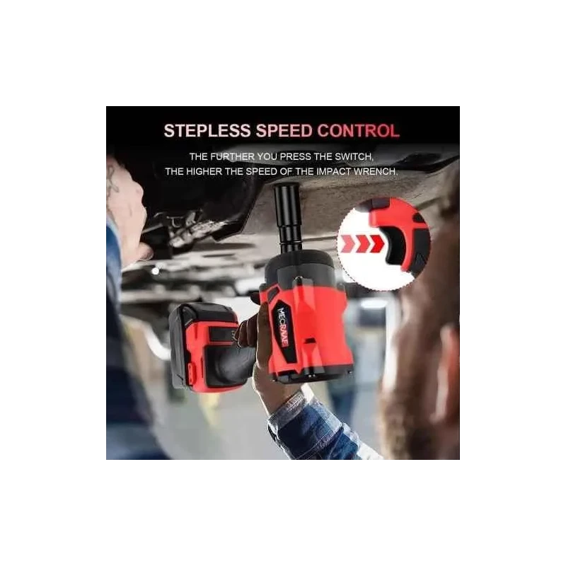 MECRAAF 21V Red Cordless Impact Wrench with LED Work Light image-3