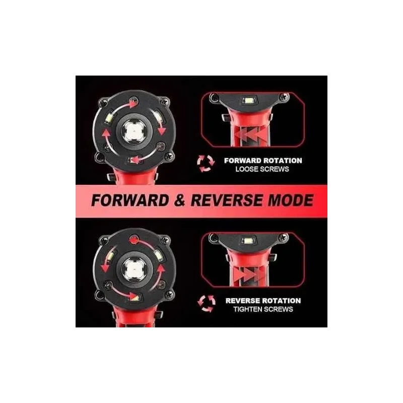 MECRAAF 21V Red Cordless Impact Wrench with LED Work Light image-4