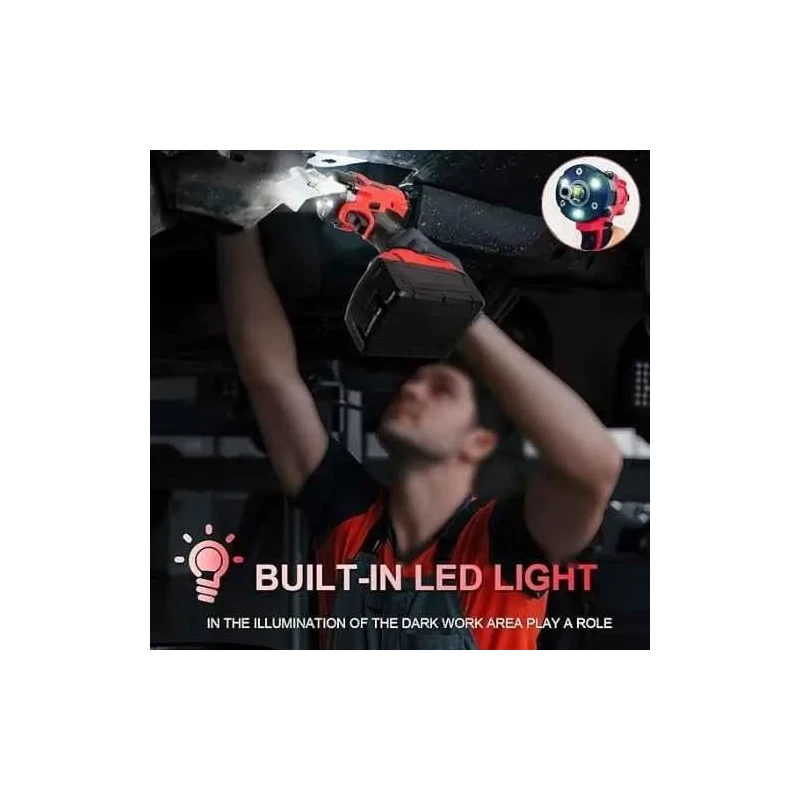 MECRAAF 21V Red Cordless Impact Wrench with LED Work Light image-8