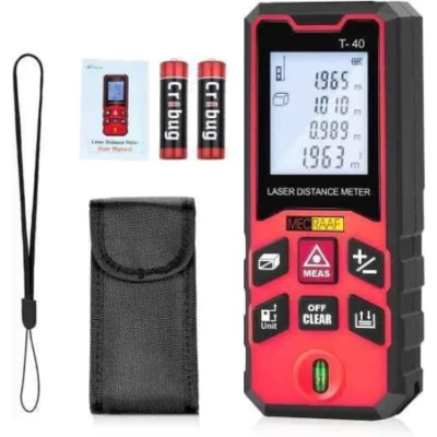 MECRAAF 0.05-40m Laser Distance Measuring Meter Tape with Backlit LCD & Pythagorean Mode image-8