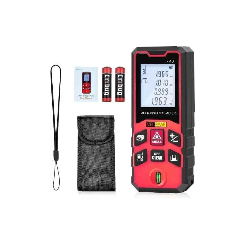 MECRAAF 0.05-40m Laser Distance Measuring Meter Tape with Backlit LCD & Pythagorean Mode image-8