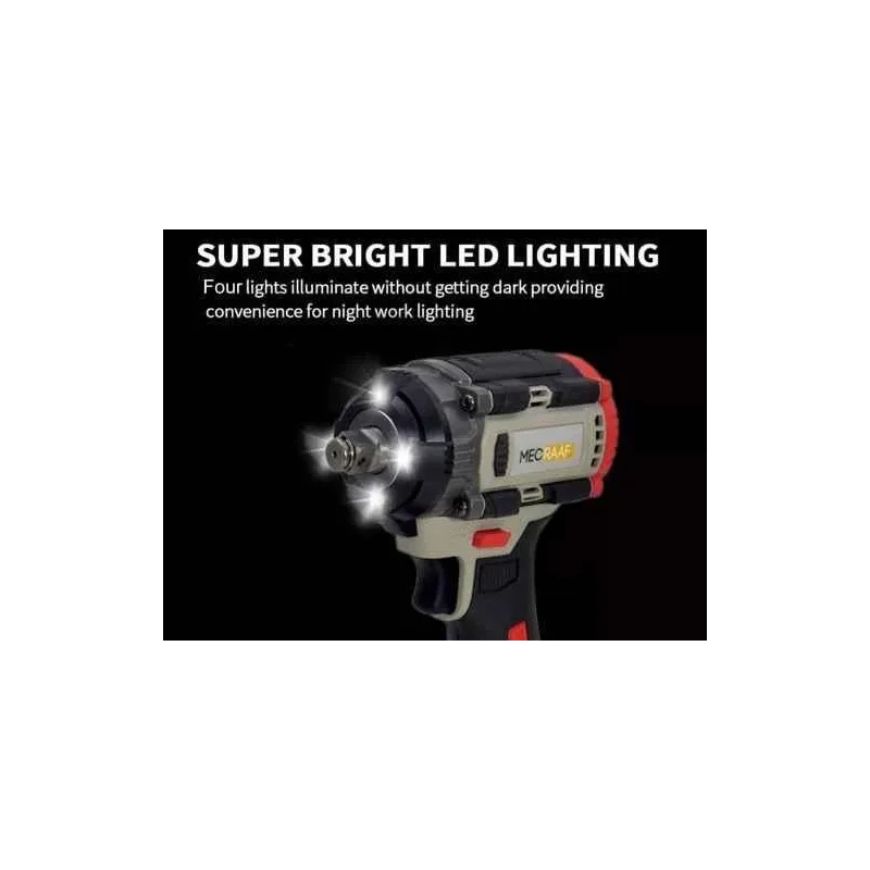 MECRAAF 21V 4Ah Grey Cordless Impact Wrench with LED Work Light image-1
