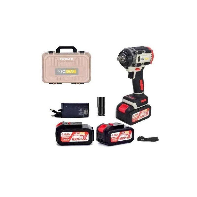 MECRAAF 21V 4Ah Grey Cordless Impact Wrench with LED Work Light image-4