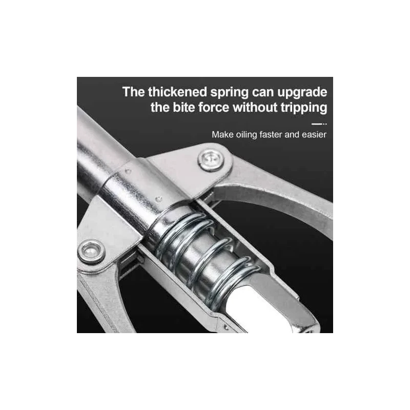 MECRAAF 30cm 1/8 inch NPT Steel Dual Handle Locking Clamp for Grease Gun image-1