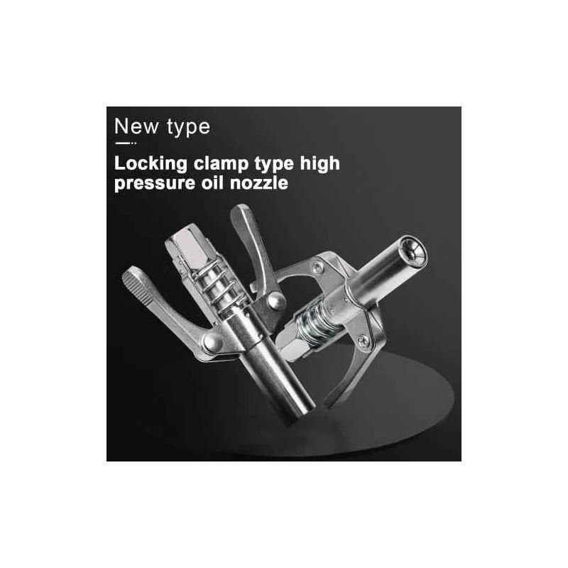 MECRAAF 30cm 1/8 inch NPT Steel Dual Handle Locking Clamp for Grease Gun image-3