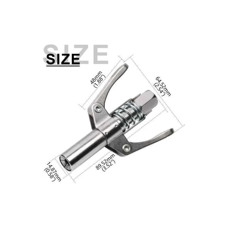 MECRAAF 30cm 1/8 inch NPT Steel Dual Handle Locking Clamp for Grease Gun image-4