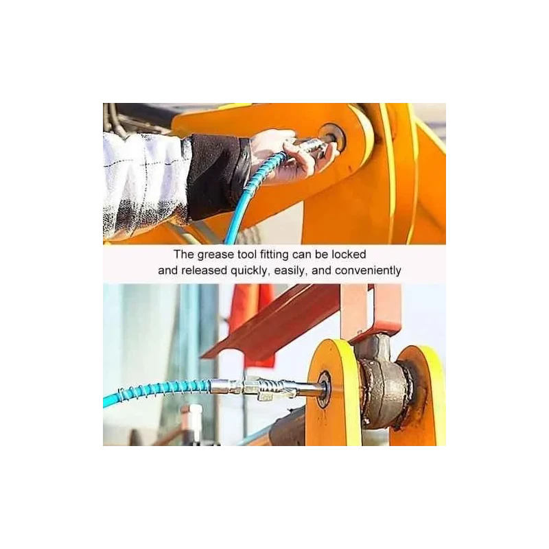 MECRAAF 30cm 1/8 inch NPT Steel Dual Handle Locking Clamp for Grease Gun image-5