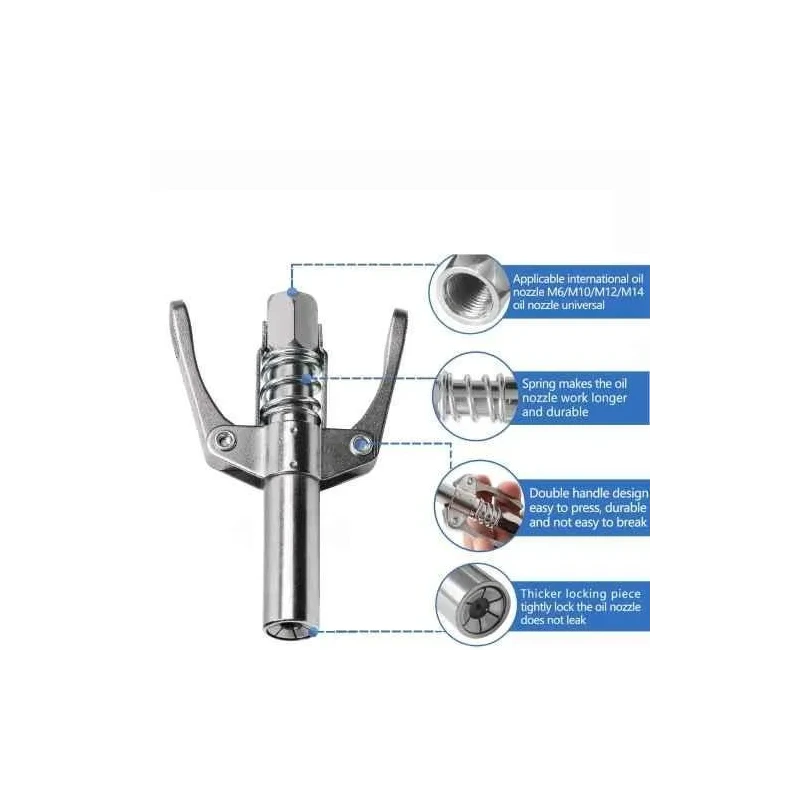 MECRAAF 30cm 1/8 inch NPT Steel Dual Handle Locking Clamp for Grease Gun image-6