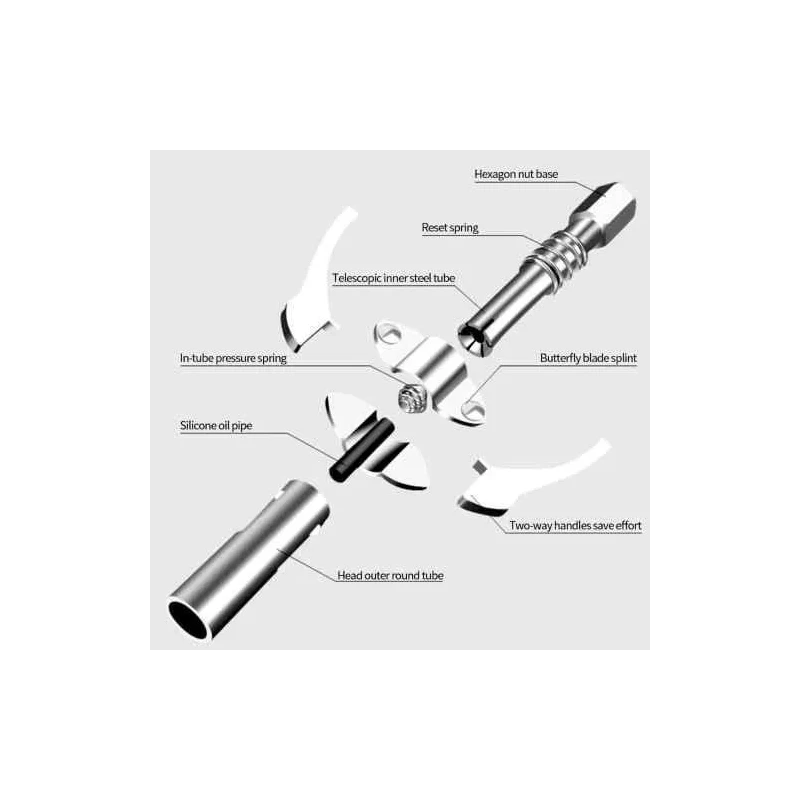 MECRAAF 30cm 1/8 inch NPT Steel Dual Handle Locking Clamp for Grease Gun image-9
