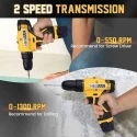 MECRAAF 12V 1300rpm Cordless Screwdriver with Reversible Switch & Multi Torque Clutch MC-1210 image-1