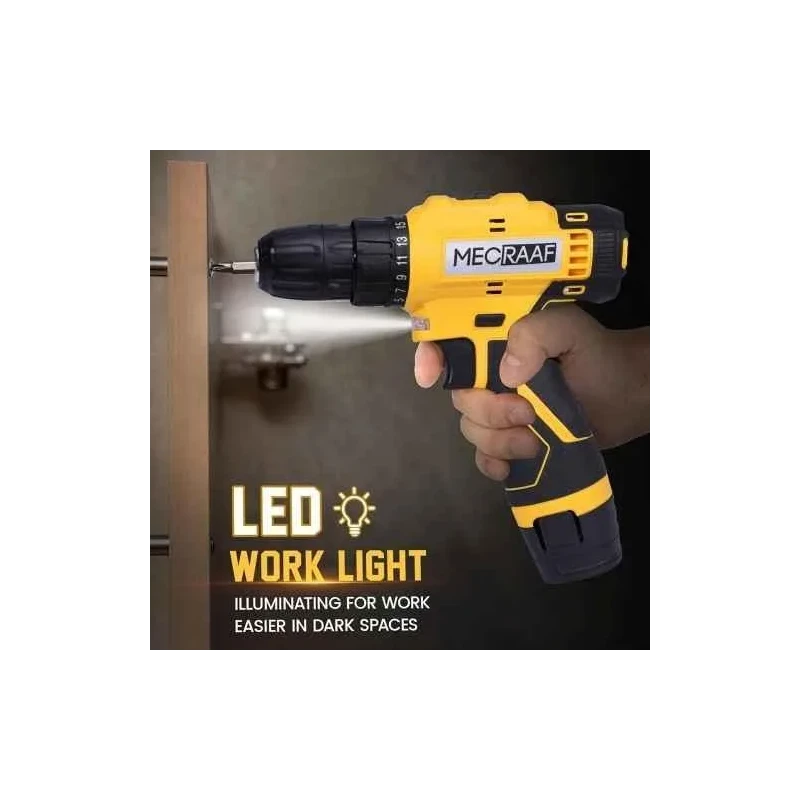 MECRAAF 12V 1300rpm Cordless Screwdriver with Reversible Switch & Multi Torque Clutch MC-1210 image-3