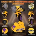 MECRAAF 21V 3Ah Yellow Cordless Impact Wrench with LED Work Light image-3