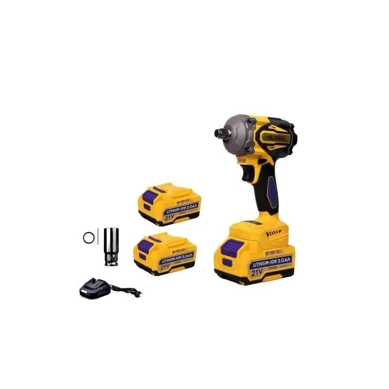 MECRAAF 21V 3Ah Yellow Cordless Impact Wrench with LED Work Light image-6