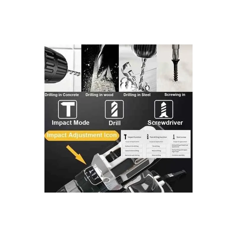 MECRAAF 21V 1.5Ah 0.8-10mm Grey Cordless Drill with LED Work Light image-1