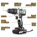 MECRAAF 21V 1.5Ah 0.8-10mm Grey Cordless Drill with LED Work Light image-5