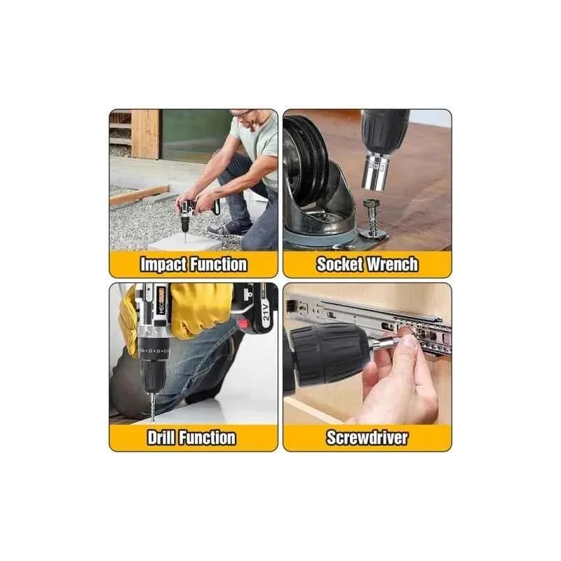 MECRAAF 21V 1.5Ah 0.8-10mm Grey Cordless Drill with LED Work Light image-6