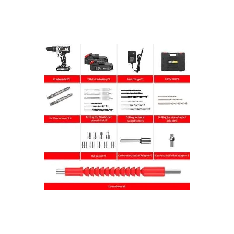 MECRAAF 21V 1.5Ah 0.8-10mm Grey Cordless Drill with LED Work Light image-7