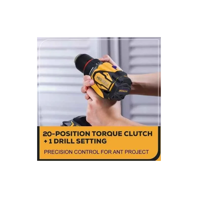 MECRAAF 21V 1.5Ah 10mm Yellow Cordless Drill with LED Work Light image-9