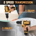 MECRAAF 12V 1.5Ah 10mm Yellow Cordless Drill with LED Work Light image-2