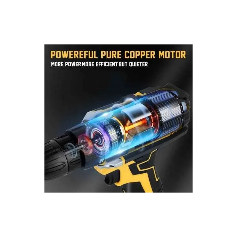 MECRAAF 12V 1.5Ah 10mm Yellow Cordless Drill with LED Work Light image-3