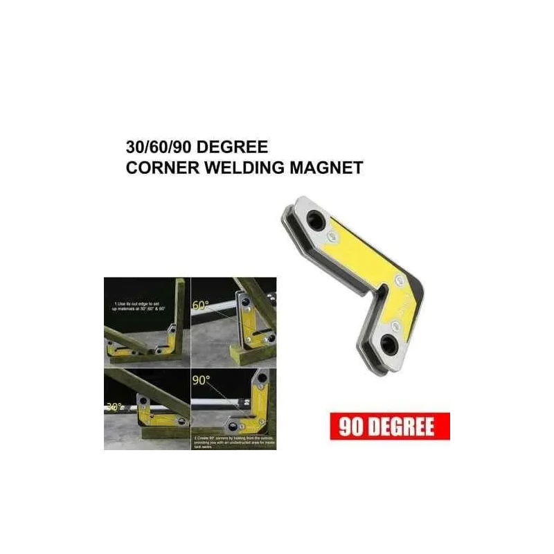 MECRAAF Metal 30 60 & 90 deg Grey Corner Welding Magnet image-1