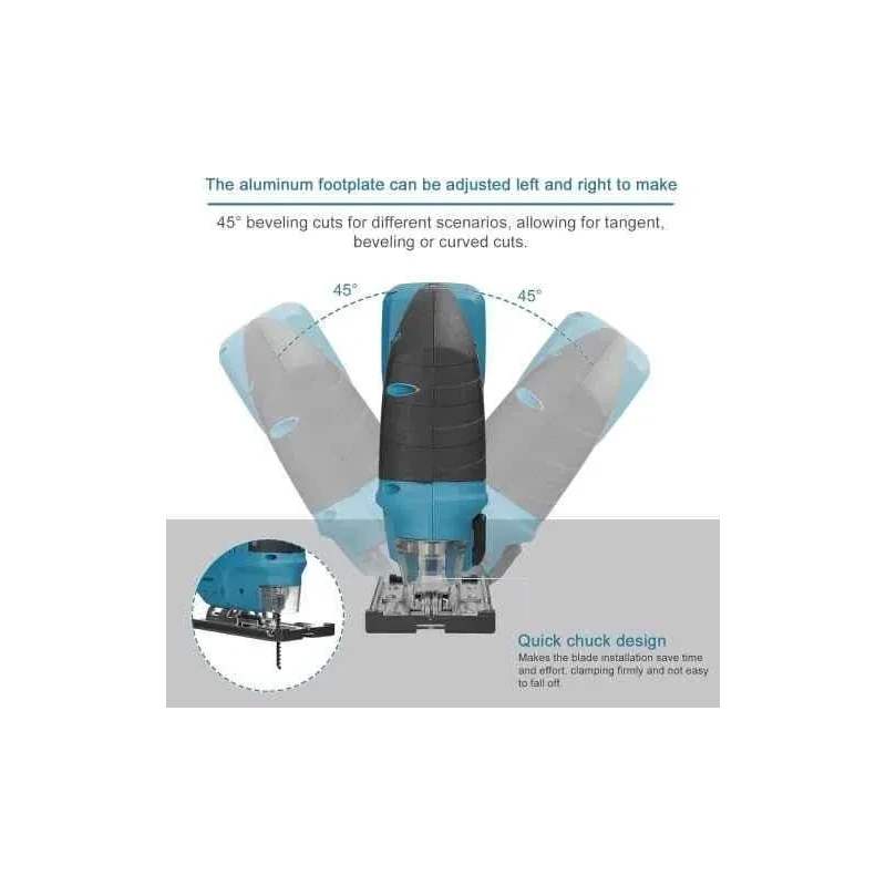 MECRAAF 21V 2700rpm Cordless Jig Saw Machine for Cutting Wood Metal & Plastic image-6