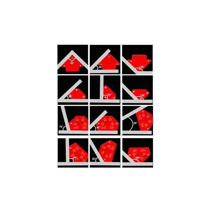 MECRAAF 6 Pcs Multi Angle Red Welding Magnets Set image-6