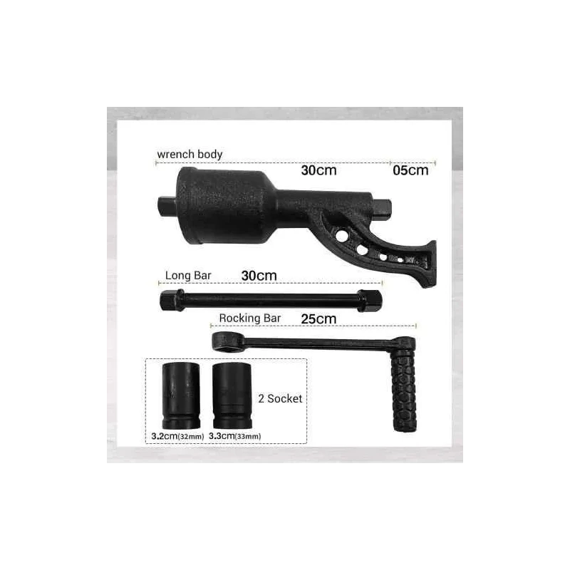 MECRAAF 1:64 Vanadium & Alloy Steel Labour Saving Wrench with 2 Sockets image-3