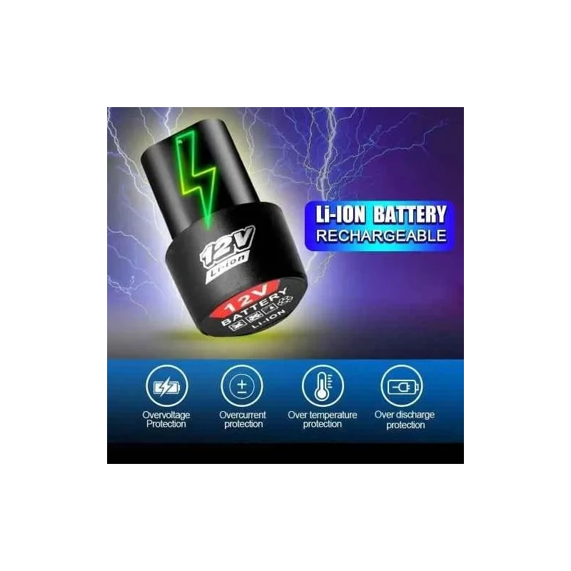 MECRAAF 12V 1.5Ah Li-Ion Battery with LED Indicator for Cordless Drill DW-126080 image-1